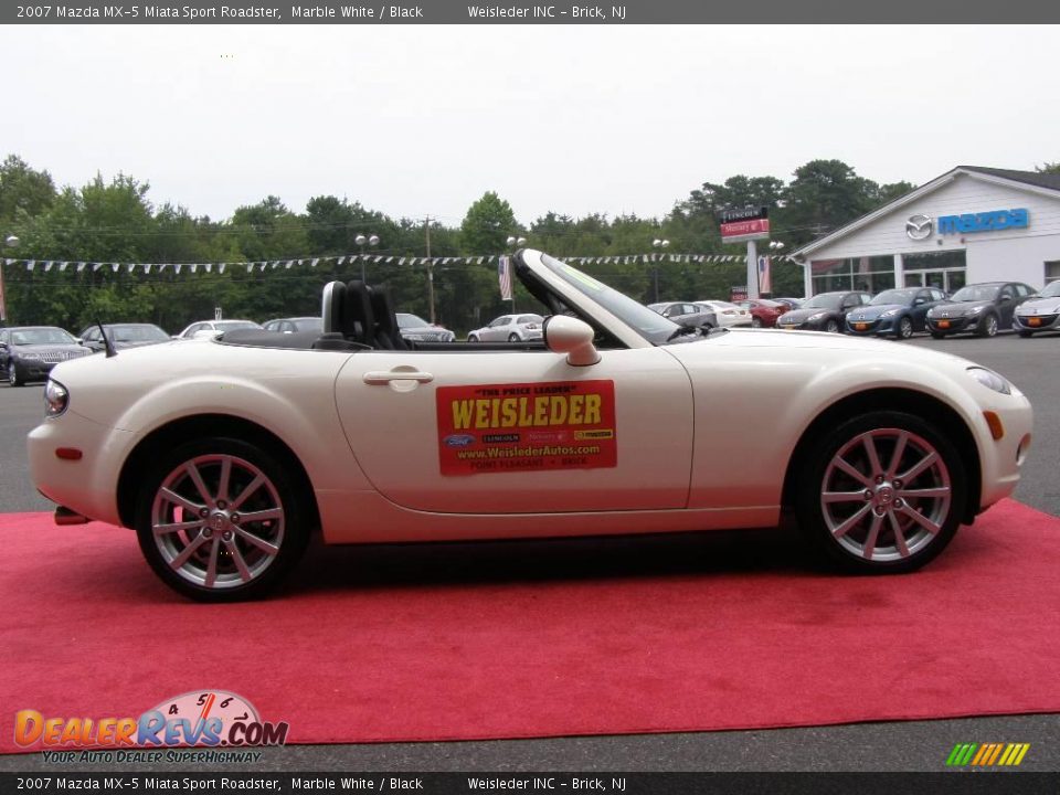 2007 Mazda MX-5 Miata Sport Roadster Marble White / Black Photo #5