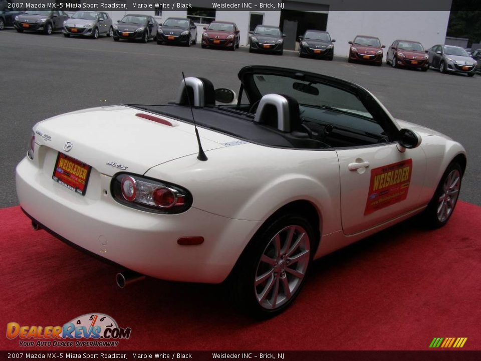 2007 Mazda MX-5 Miata Sport Roadster Marble White / Black Photo #7