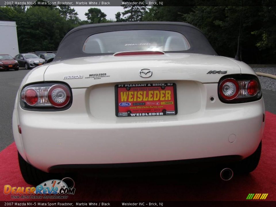 2007 Mazda MX-5 Miata Sport Roadster Marble White / Black Photo #8