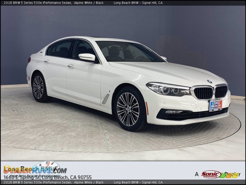 2018 BMW 5 Series 530e iPerfomance Sedan Alpine White / Black Photo #1