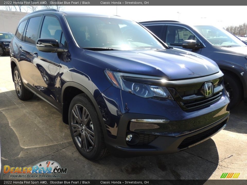 2022 Honda Pilot Sport AWD Obsidian Blue Pearl / Black Photo #3