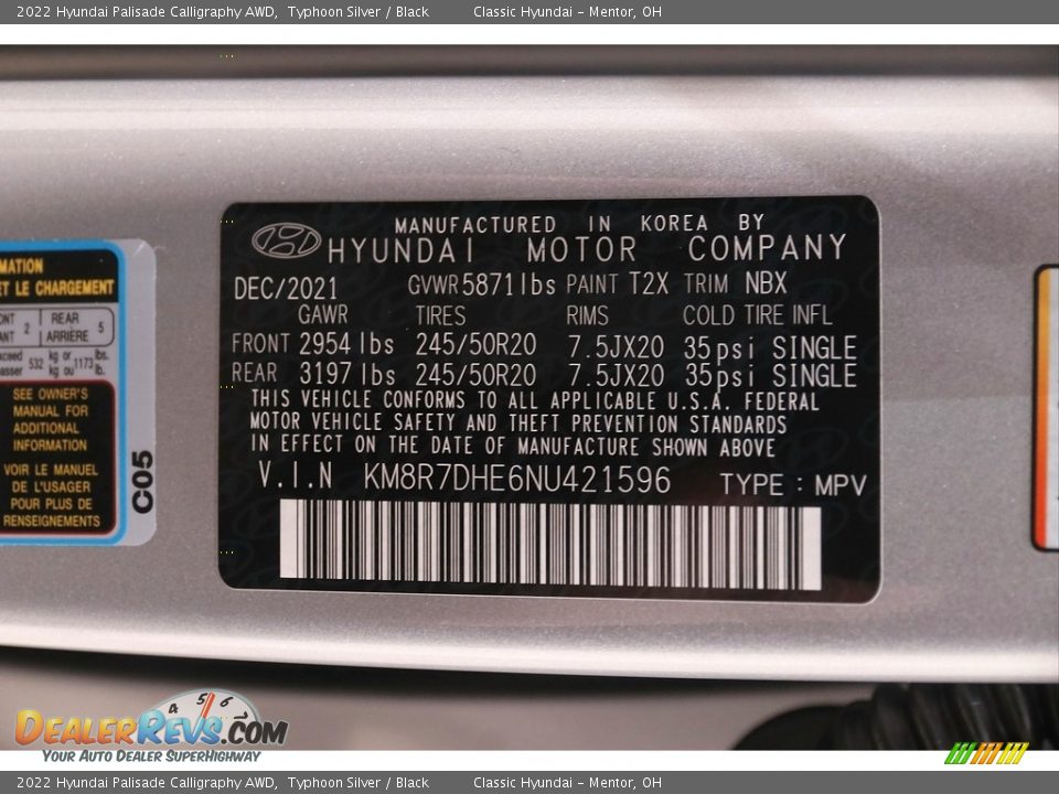 2022 Hyundai Palisade Calligraphy AWD Typhoon Silver / Black Photo #25