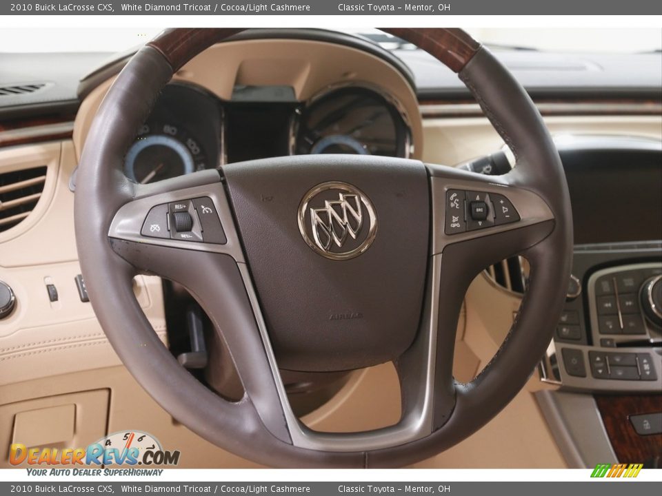 2010 Buick LaCrosse CXS White Diamond Tricoat / Cocoa/Light Cashmere Photo #7
