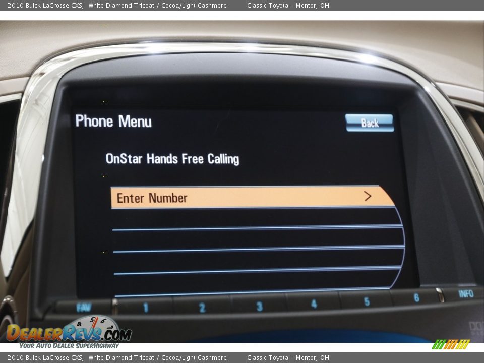 2010 Buick LaCrosse CXS White Diamond Tricoat / Cocoa/Light Cashmere Photo #11