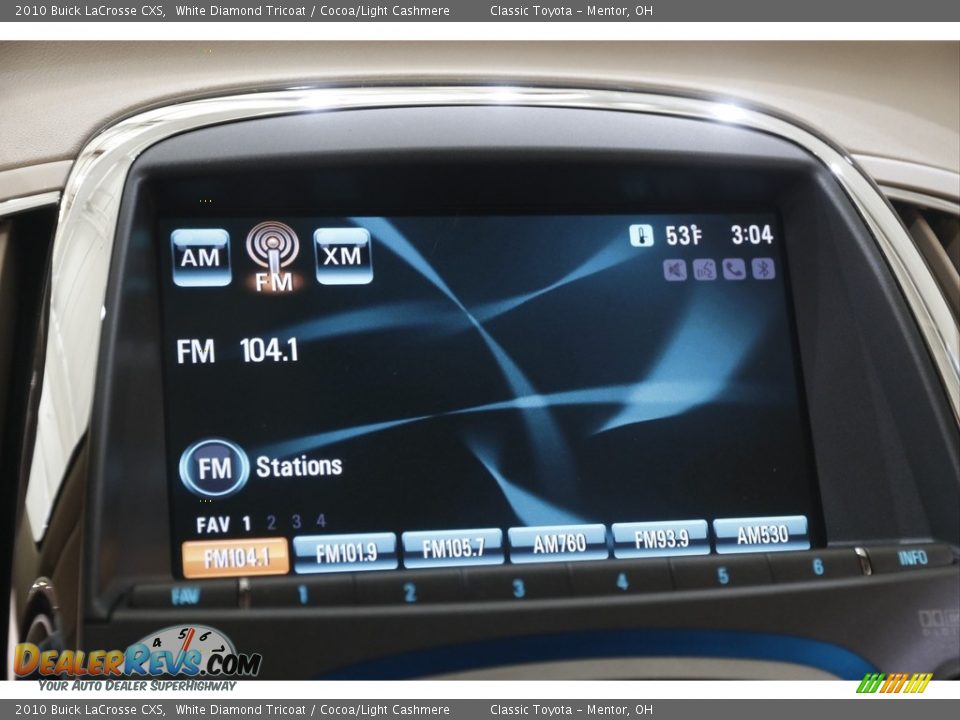 2010 Buick LaCrosse CXS White Diamond Tricoat / Cocoa/Light Cashmere Photo #12