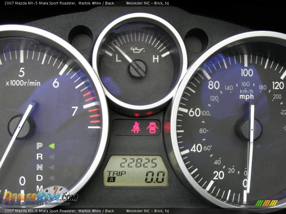 2007 Mazda MX-5 Miata Sport Roadster Marble White / Black Photo #24