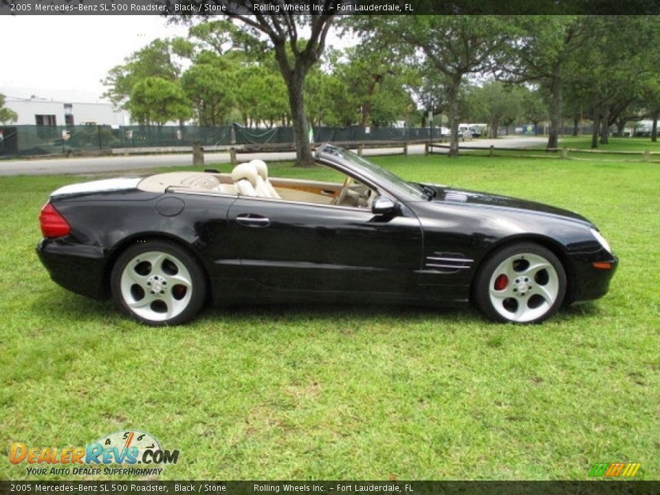 2005 Mercedes-Benz SL 500 Roadster Black / Stone Photo #3