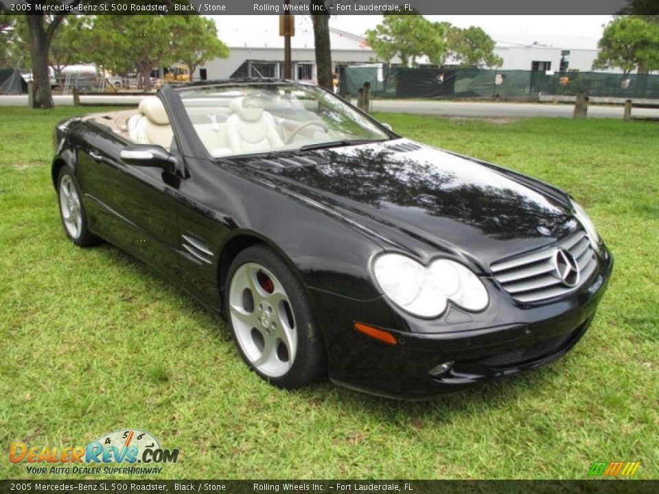 2005 Mercedes-Benz SL 500 Roadster Black / Stone Photo #6