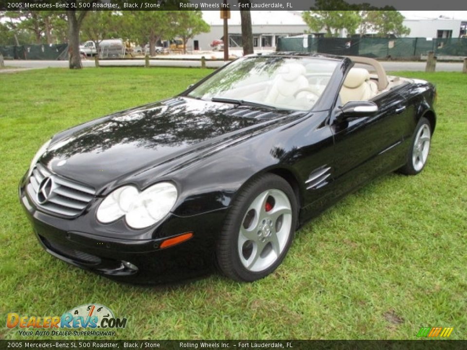 2005 Mercedes-Benz SL 500 Roadster Black / Stone Photo #9