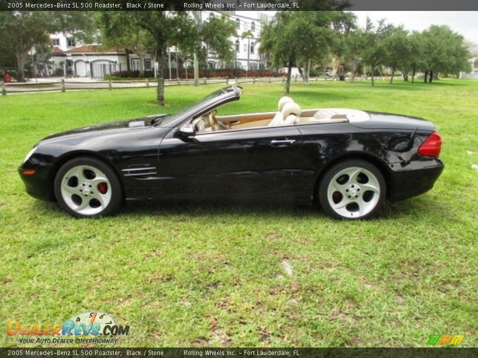 2005 Mercedes-Benz SL 500 Roadster Black / Stone Photo #11