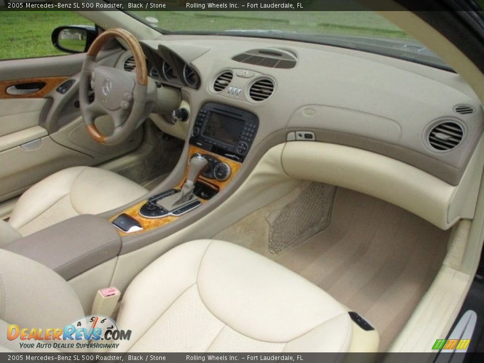 2005 Mercedes-Benz SL 500 Roadster Black / Stone Photo #12