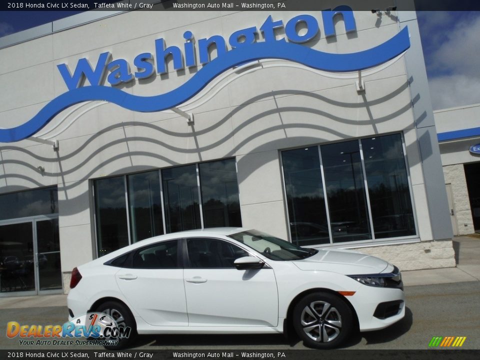 2018 Honda Civic LX Sedan Taffeta White / Gray Photo #2