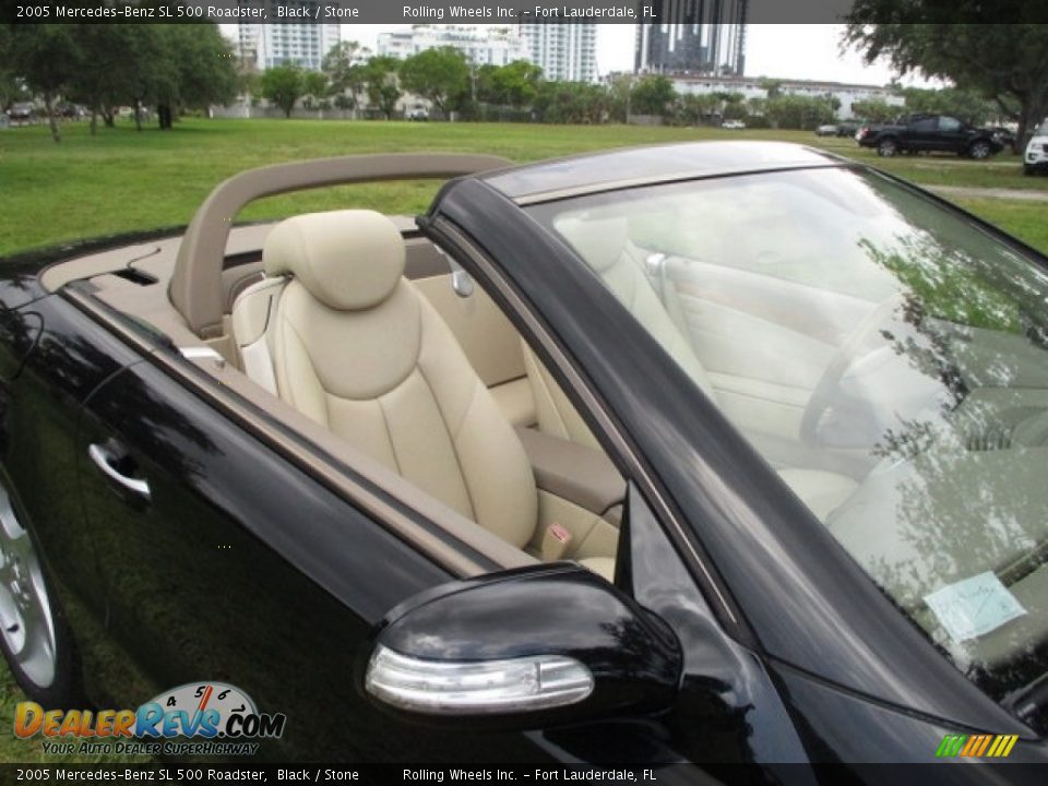 2005 Mercedes-Benz SL 500 Roadster Black / Stone Photo #17