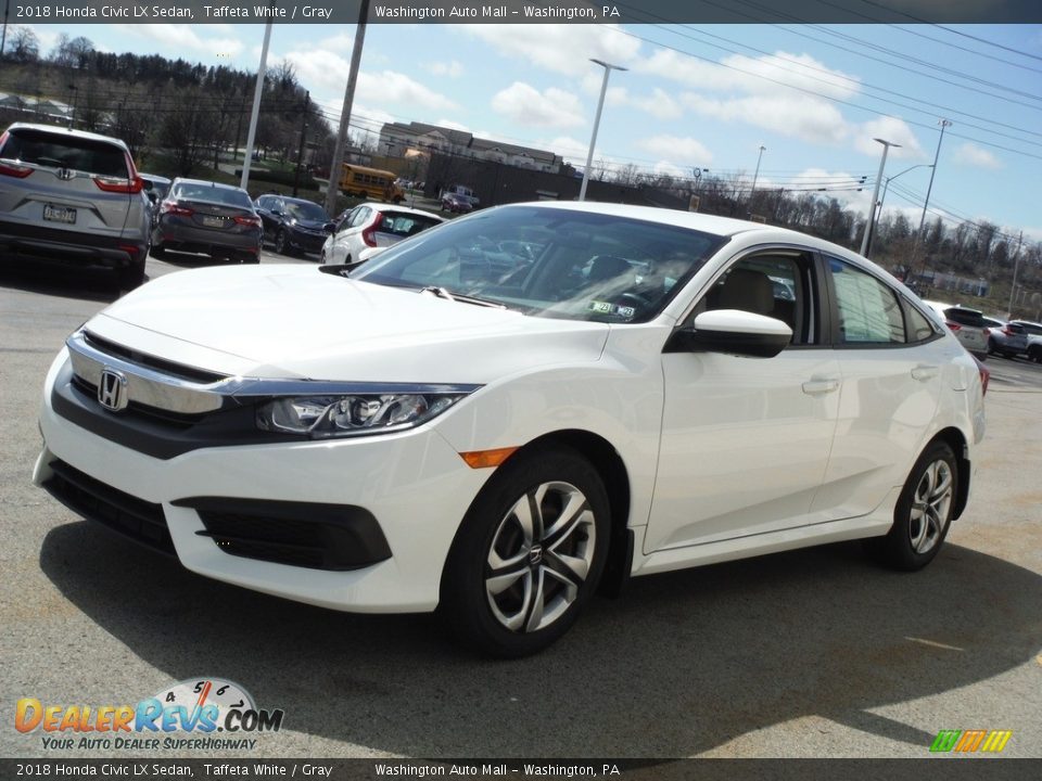 2018 Honda Civic LX Sedan Taffeta White / Gray Photo #5