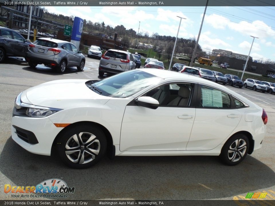 2018 Honda Civic LX Sedan Taffeta White / Gray Photo #6