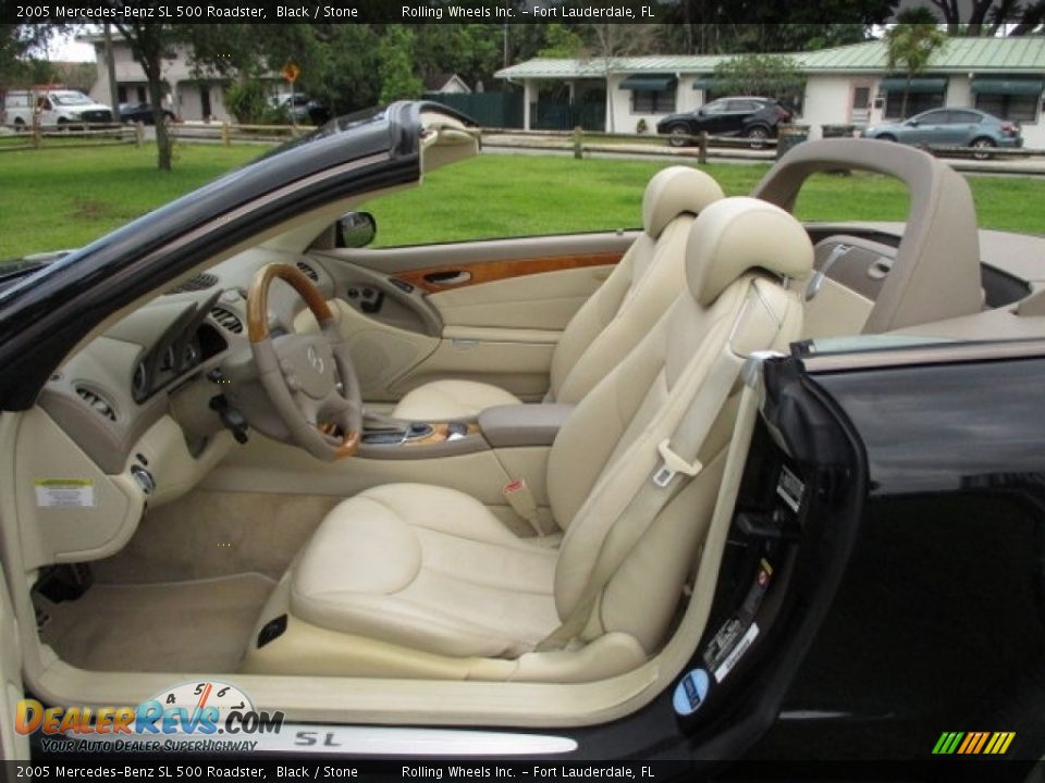 2005 Mercedes-Benz SL 500 Roadster Black / Stone Photo #20