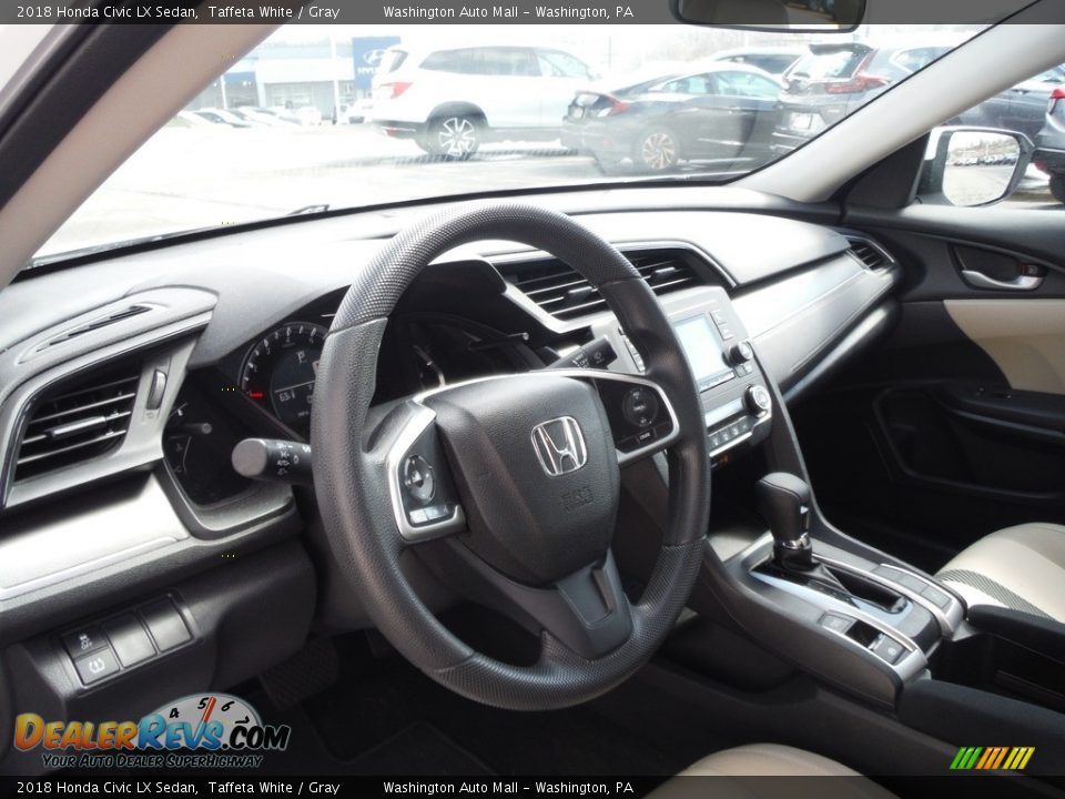 2018 Honda Civic LX Sedan Taffeta White / Gray Photo #10