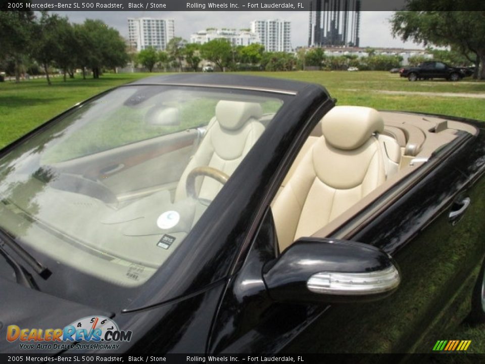 2005 Mercedes-Benz SL 500 Roadster Black / Stone Photo #26