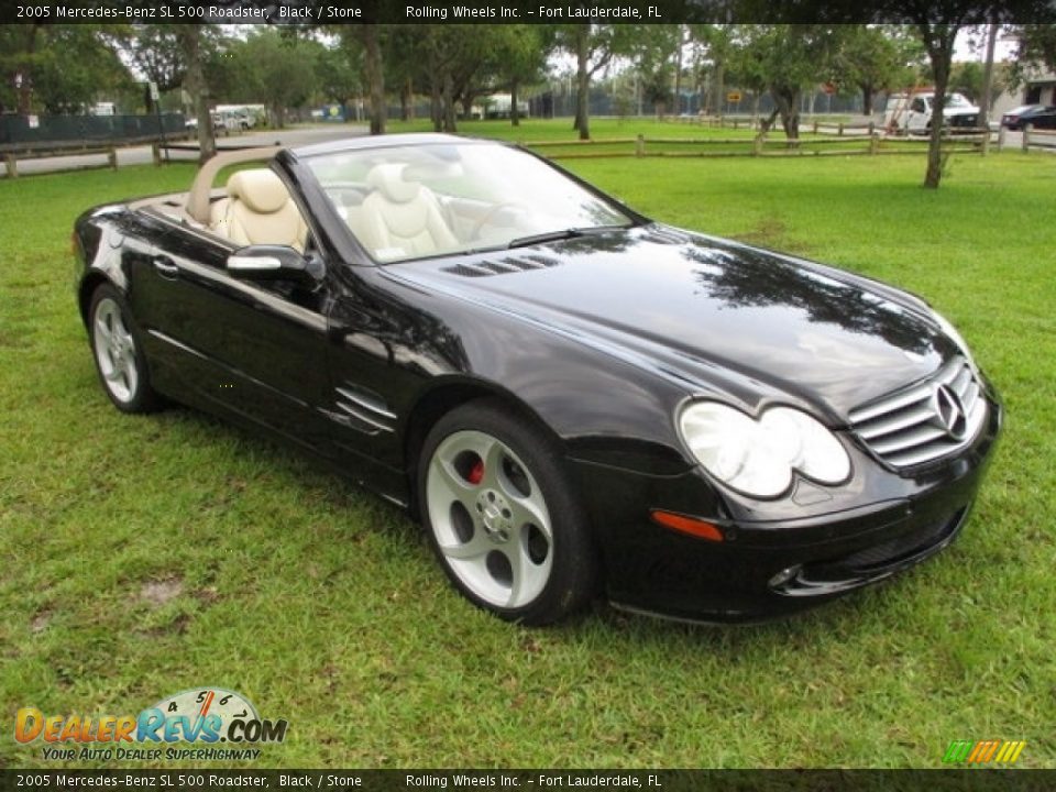 2005 Mercedes-Benz SL 500 Roadster Black / Stone Photo #30