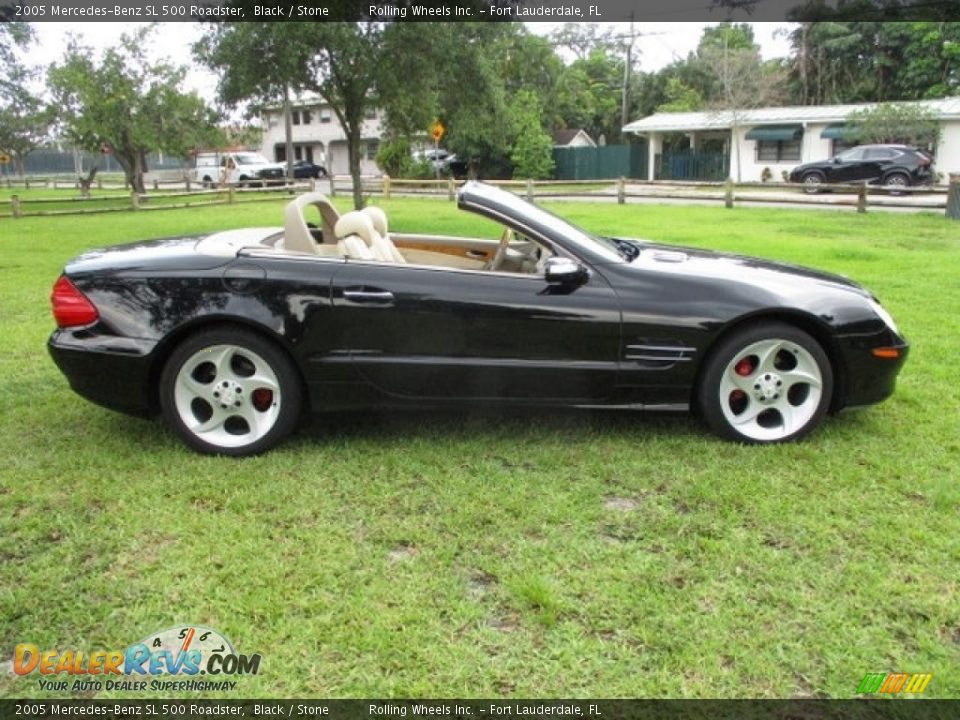 2005 Mercedes-Benz SL 500 Roadster Black / Stone Photo #31