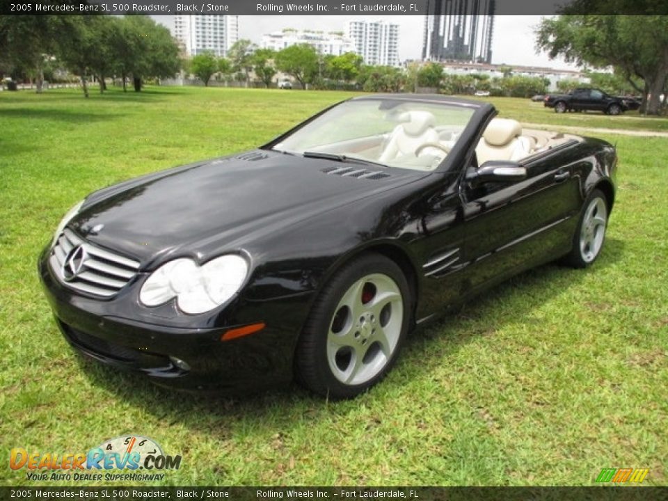 2005 Mercedes-Benz SL 500 Roadster Black / Stone Photo #33