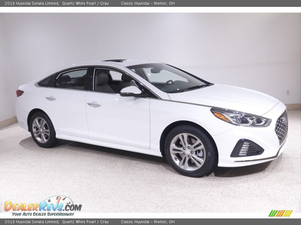 2019 Hyundai Sonata Limited Quartz White Pearl / Gray Photo #1