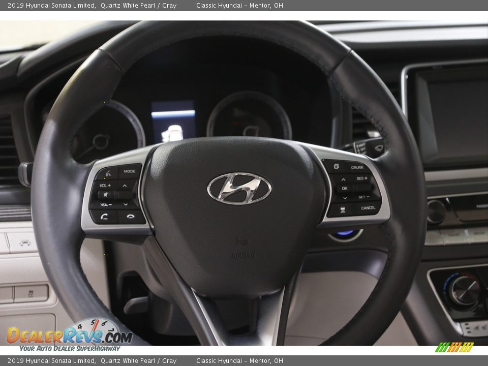 2019 Hyundai Sonata Limited Quartz White Pearl / Gray Photo #7