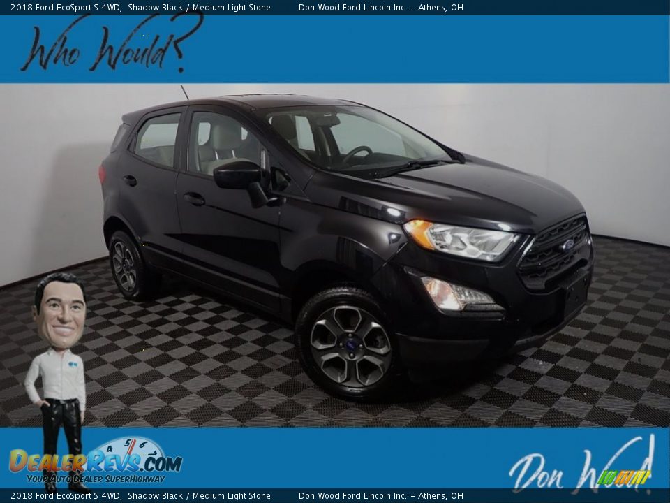 2018 Ford EcoSport S 4WD Shadow Black / Medium Light Stone Photo #1