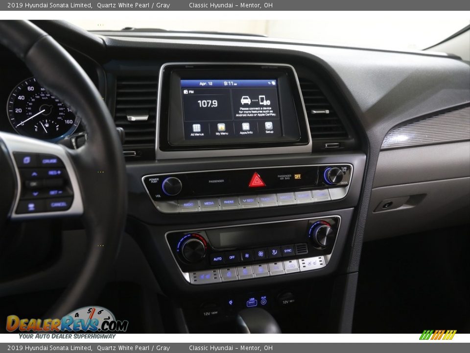 2019 Hyundai Sonata Limited Quartz White Pearl / Gray Photo #9