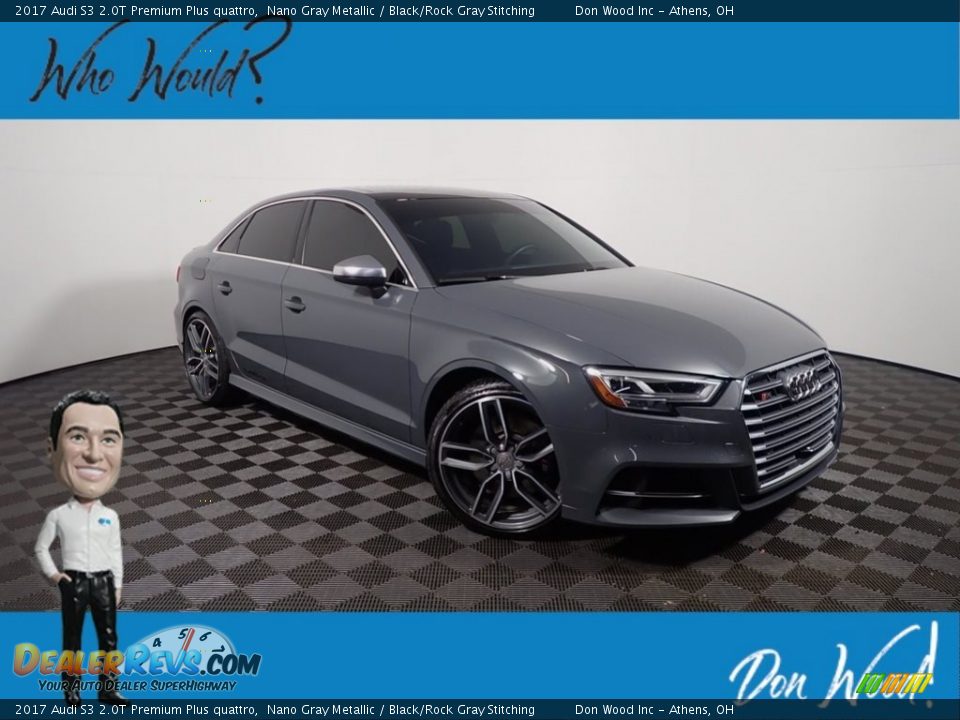 2017 Audi S3 2.0T Premium Plus quattro Nano Gray Metallic / Black/Rock Gray Stitching Photo #1