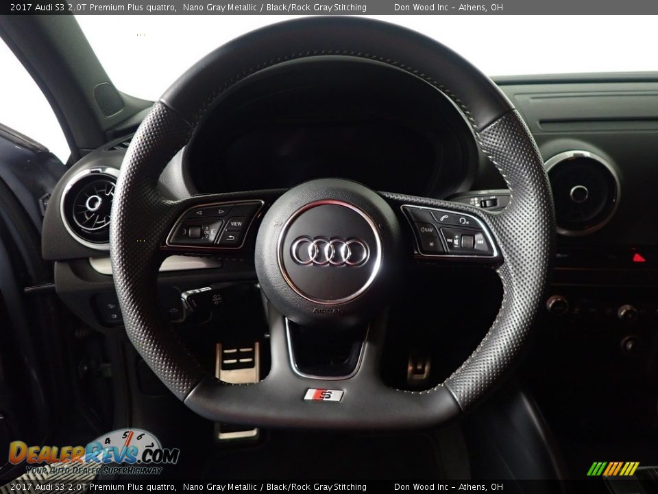 2017 Audi S3 2.0T Premium Plus quattro Nano Gray Metallic / Black/Rock Gray Stitching Photo #30