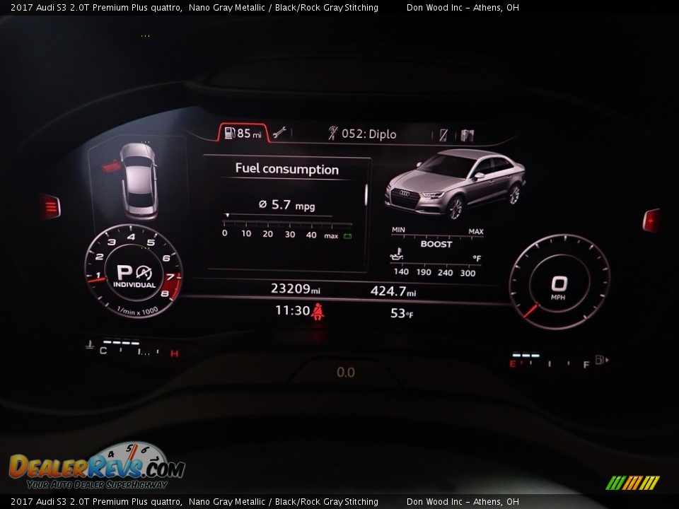 2017 Audi S3 2.0T Premium Plus quattro Nano Gray Metallic / Black/Rock Gray Stitching Photo #31