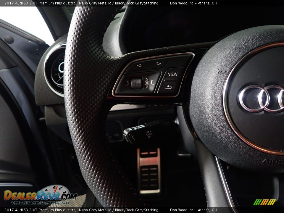 2017 Audi S3 2.0T Premium Plus quattro Nano Gray Metallic / Black/Rock Gray Stitching Photo #32