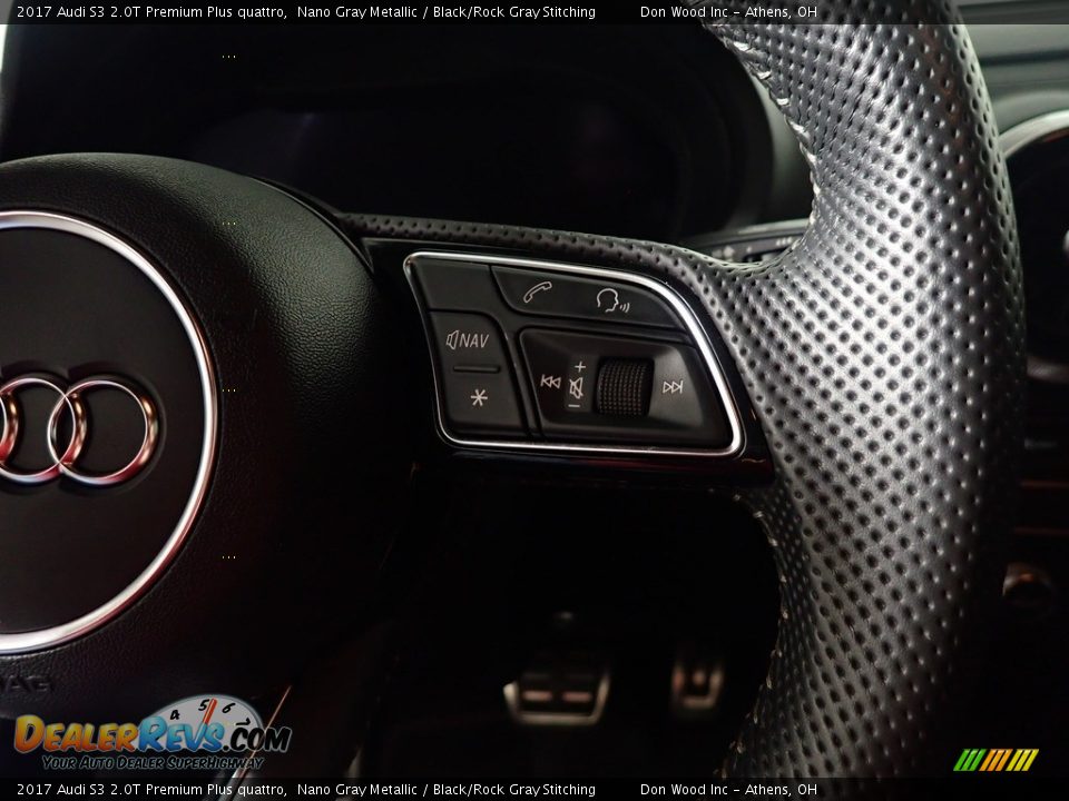 2017 Audi S3 2.0T Premium Plus quattro Nano Gray Metallic / Black/Rock Gray Stitching Photo #33