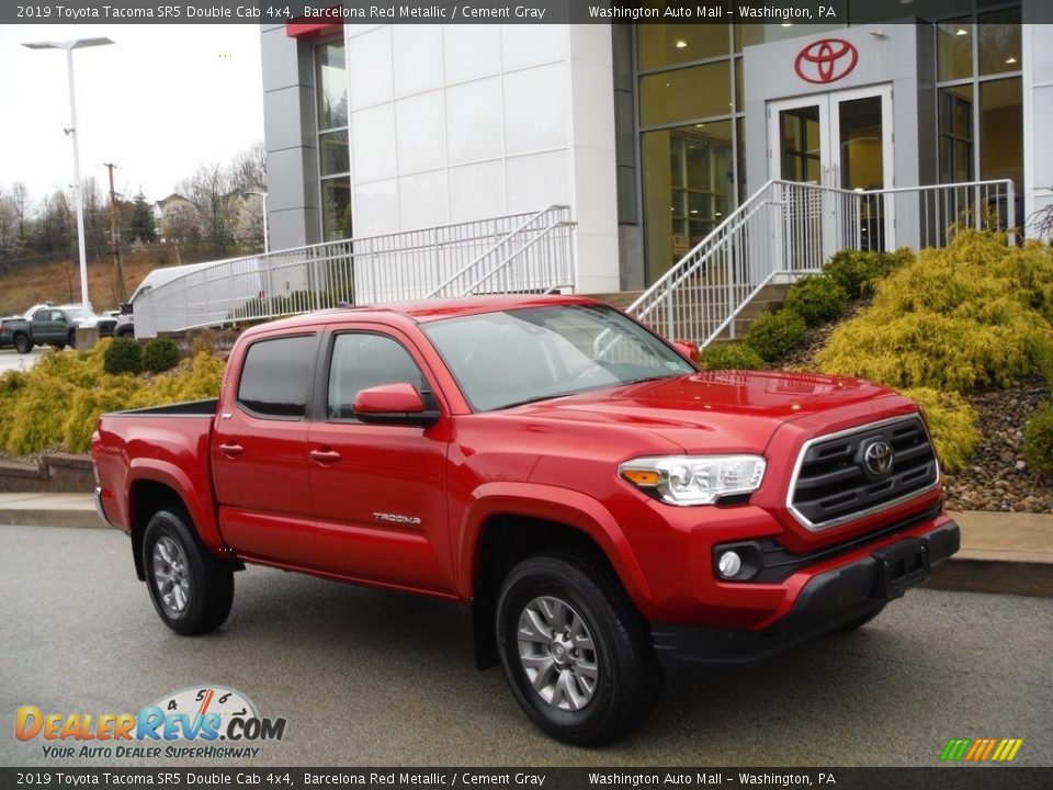 2019 Toyota Tacoma SR5 Double Cab 4x4 Barcelona Red Metallic / Cement Gray Photo #1