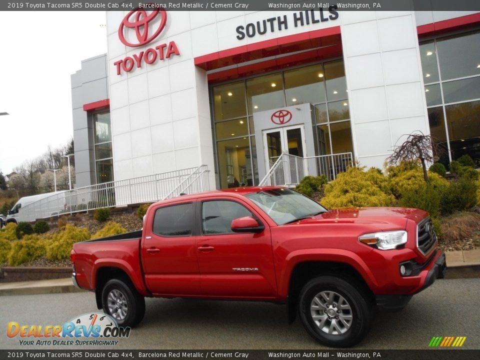 2019 Toyota Tacoma SR5 Double Cab 4x4 Barcelona Red Metallic / Cement Gray Photo #2