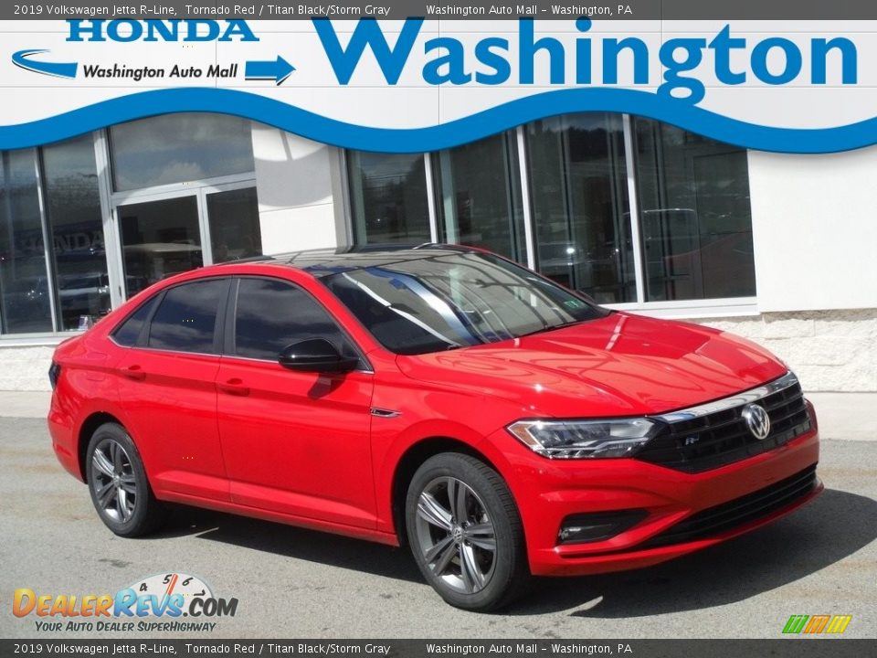 2019 Volkswagen Jetta R-Line Tornado Red / Titan Black/Storm Gray Photo #1