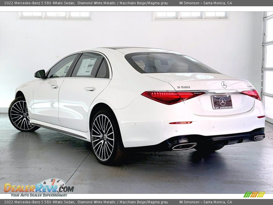 2022 Mercedes-Benz S 580 4Matic Sedan Diamond White Metallic / Macchiato Beige/Magma gray Photo #2