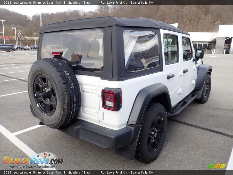 2018 Jeep Wrangler Unlimited Sport 4x4 Bright White / Black Photo #2