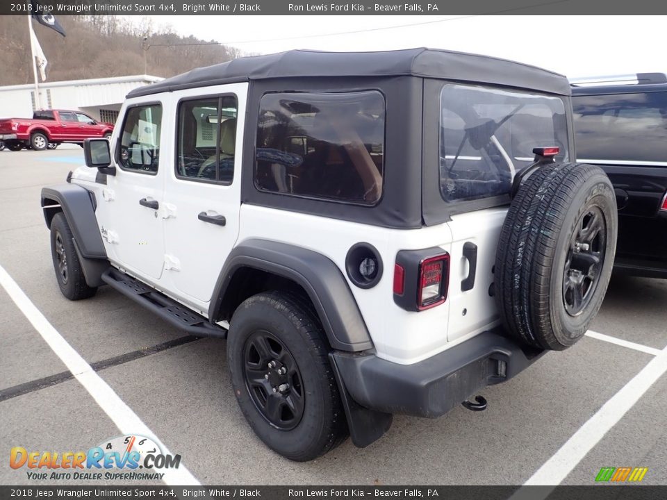 2018 Jeep Wrangler Unlimited Sport 4x4 Bright White / Black Photo #4