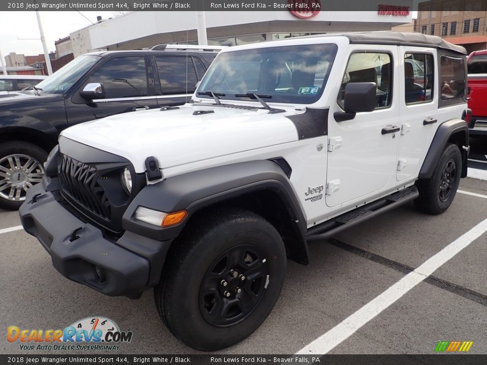 2018 Jeep Wrangler Unlimited Sport 4x4 Bright White / Black Photo #5