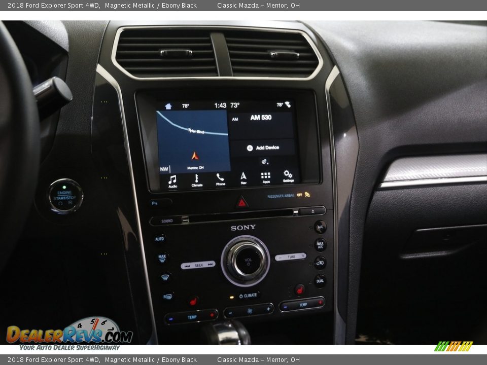 2018 Ford Explorer Sport 4WD Magnetic Metallic / Ebony Black Photo #10