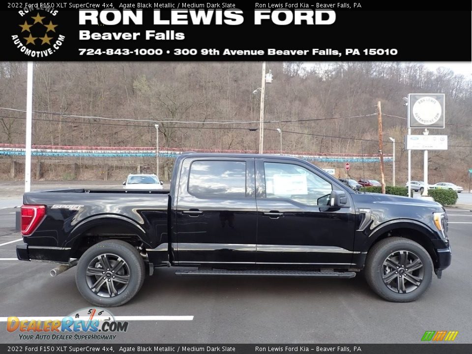 2022 Ford F150 XLT SuperCrew 4x4 Agate Black Metallic / Medium Dark Slate Photo #1