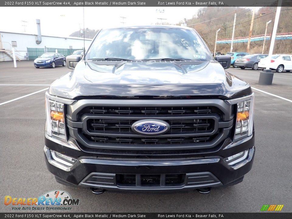 2022 Ford F150 XLT SuperCrew 4x4 Agate Black Metallic / Medium Dark Slate Photo #3