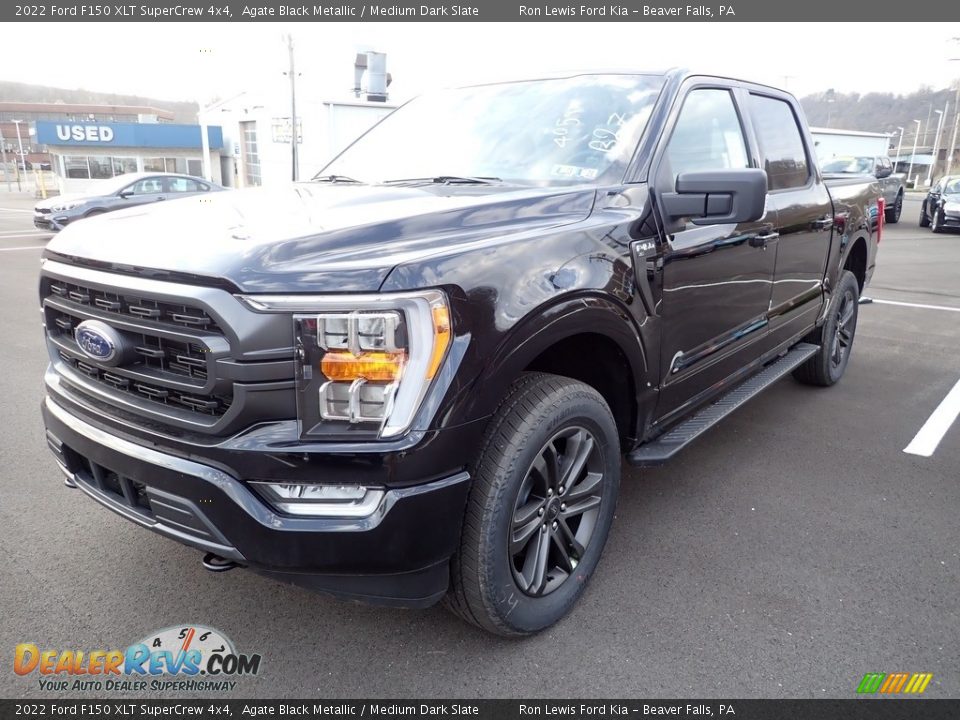 2022 Ford F150 XLT SuperCrew 4x4 Agate Black Metallic / Medium Dark Slate Photo #4