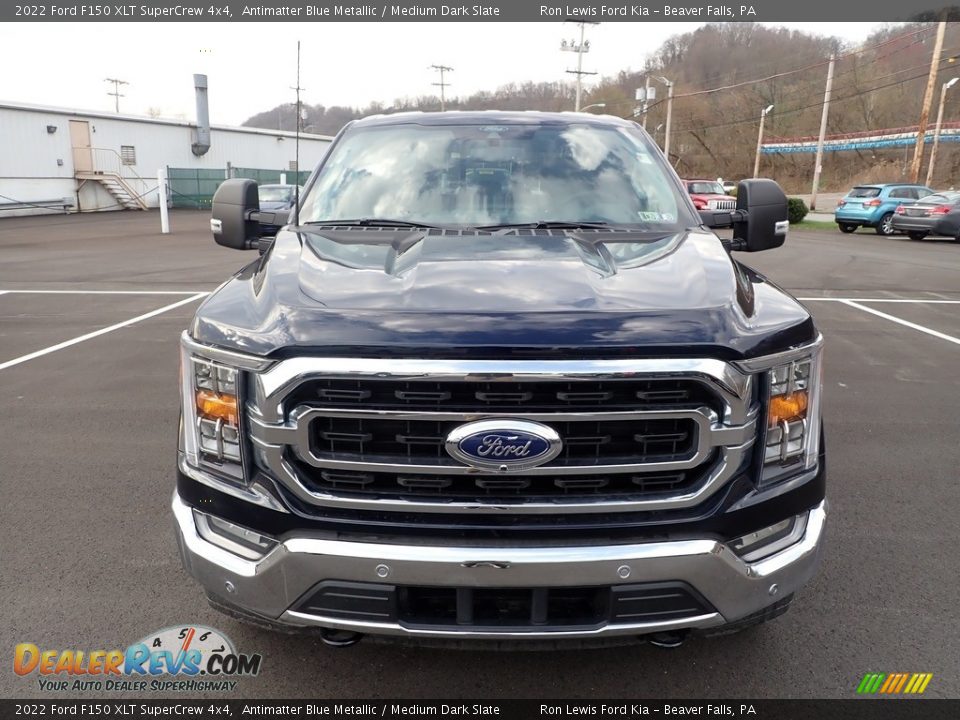 2022 Ford F150 XLT SuperCrew 4x4 Antimatter Blue Metallic / Medium Dark Slate Photo #3