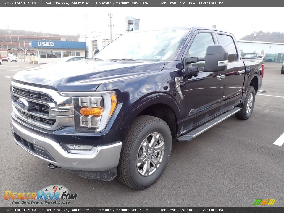 2022 Ford F150 XLT SuperCrew 4x4 Antimatter Blue Metallic / Medium Dark Slate Photo #4