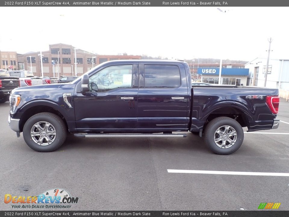 2022 Ford F150 XLT SuperCrew 4x4 Antimatter Blue Metallic / Medium Dark Slate Photo #5