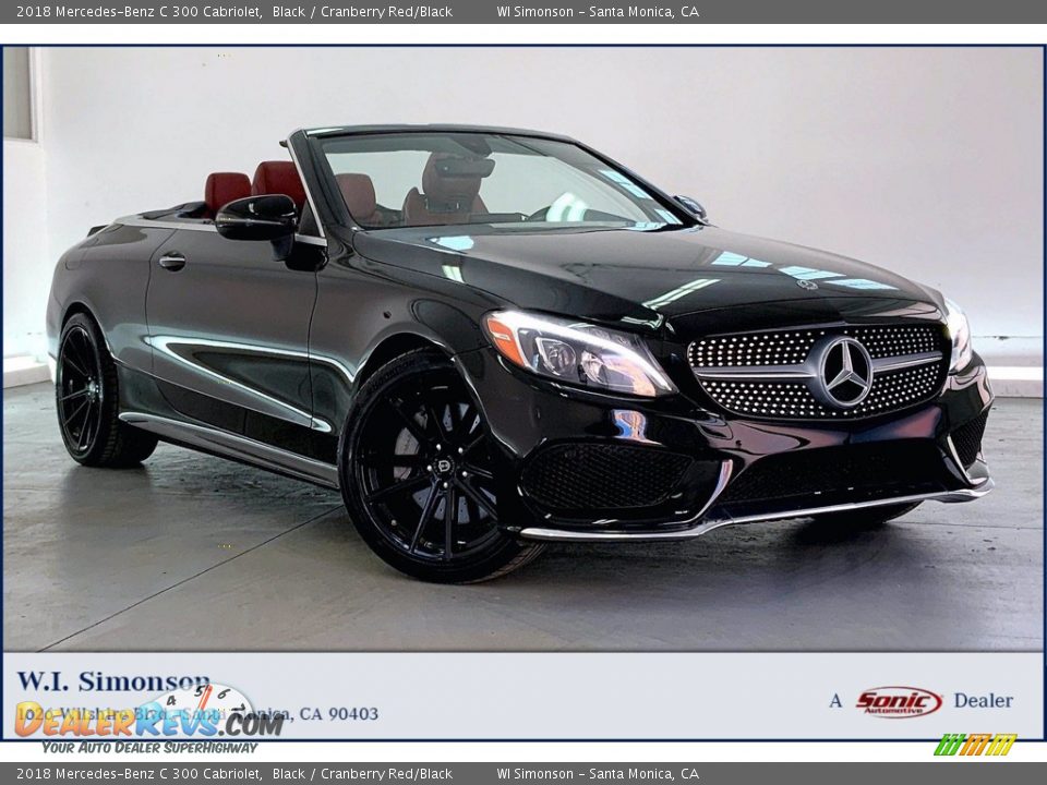 2018 Mercedes-Benz C 300 Cabriolet Black / Cranberry Red/Black Photo #1