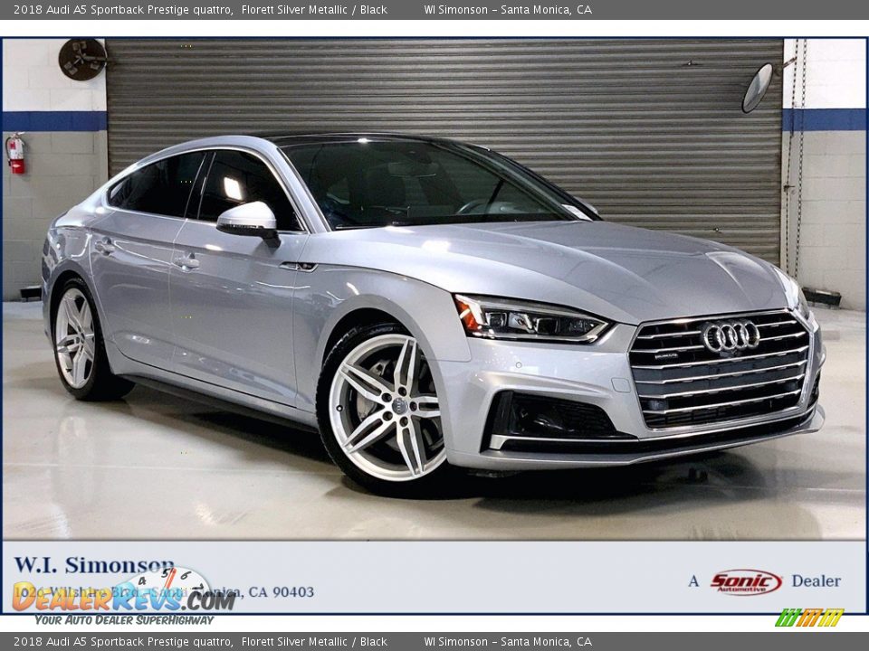 2018 Audi A5 Sportback Prestige quattro Florett Silver Metallic / Black Photo #1